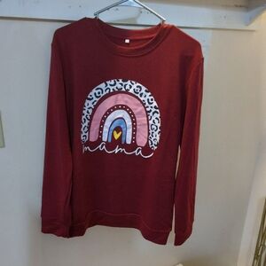 Mama Rainbow Graphic Woman Sweatshirt - Burgundy